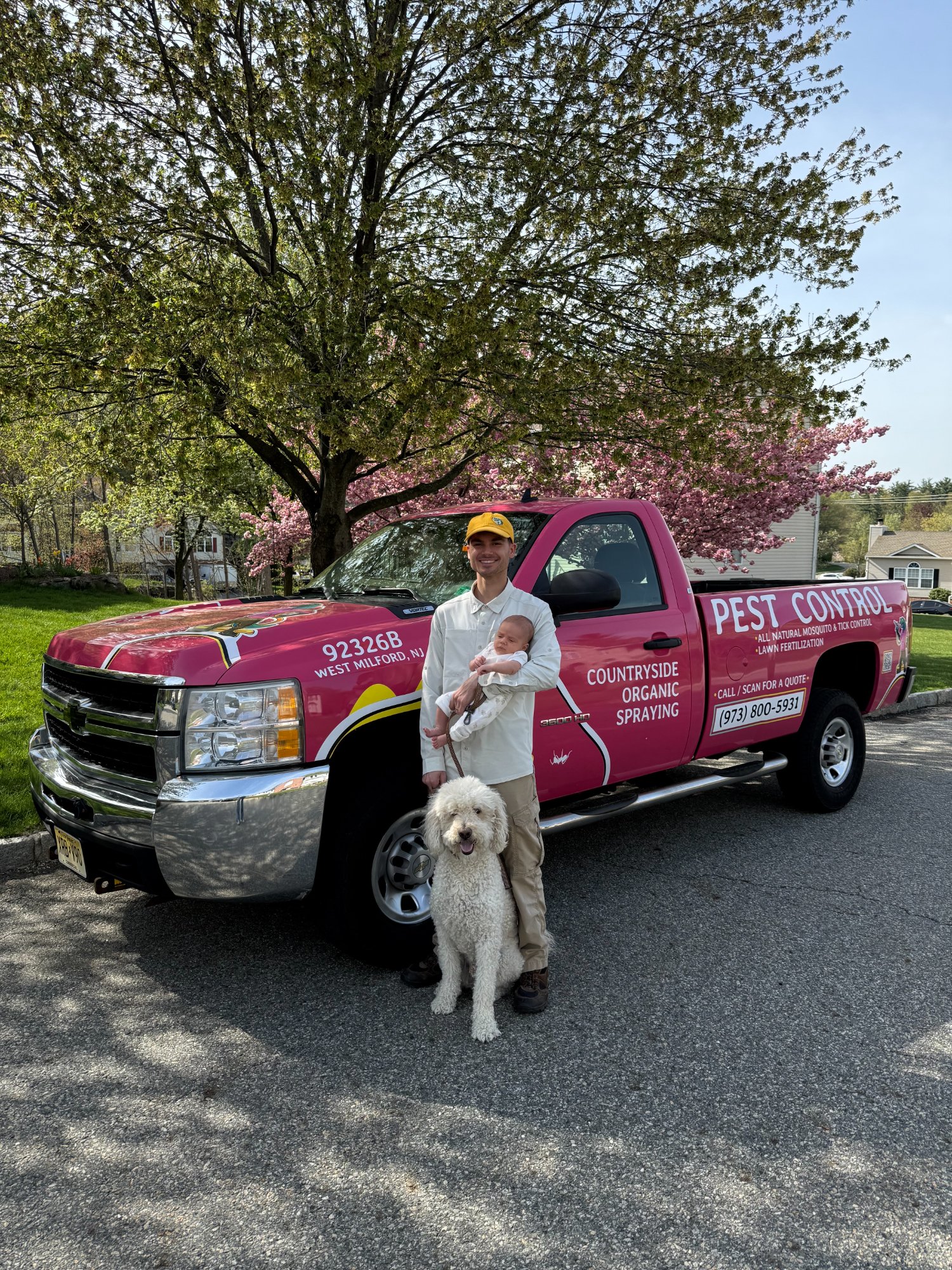Pops family with service truck