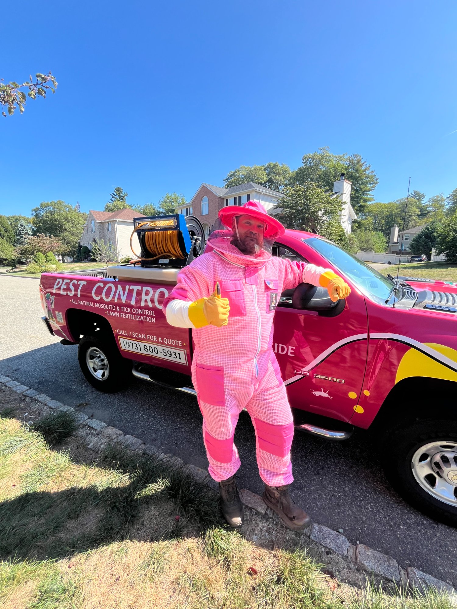 Pops Pest Control technician with truck